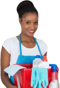 Cleaner with Red Bucket